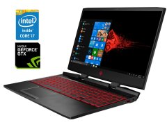 Игровой ноутбук Б-класс HP Omen 15-dc1057nr / 15.6" (1920x1080) IPS / Intel Core i7-9750H (6 (12) ядра по 2.6 - 4.5 GHz) / 16 GB DDR4 / 256 GB SSD + 500 GB HDD / nVidia GeForce GTX 1650, 4 GB GDDR5, 128-bit / WebCam / Win 11