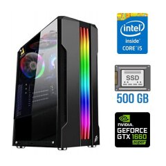 Ігровий ПК Tower / Intel Core i5-4460 (4 ядра по 3.2 - 3.4 GHz) / 16 GB DDR3 / 500 GB SSD / nVidia GeForce GTX 1660 Super, 6 GB GDDR6, 192-bit / 500W