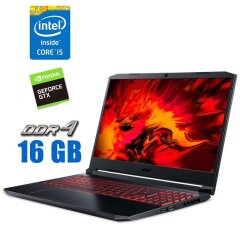 Игровой ноутбук Б-класс Acer Nitro 5 AN515-55-52KW / 15.6" (1920x1080) IPS / Intel Core i5-10300H (4 (8) ядра по 2.5 - 4.5 GHz) / 16 GB DDR4 / 480 GB SSD / nVidia GeForce GTX 1650 Ti, 4 GB GDDR6, 128-bit / WebCam