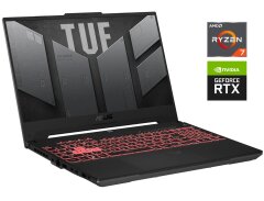 Ігровий ноутбук Б-клас Asus TUF Gaming A15 FA507RM / 15.6" (1920x1080) IPS / AMD Ryzen 7 6800H (8 (16) ядер по 3.2 - 4.7 GHz) / 16 GB DDR5 / 512 GB SSD NVMe / nVidia GeForce RTX 3060, 6 GB GDDR6, 192-bit / WebCam
