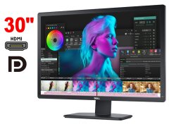 Монитор Б-класс Dell UltraSharp U3014T / 30" (2560x1600) IPS / 1x HDMI, 2 xDP, 1x miniDP, 1x DVI, 5x USB 3.0, 1x Audio / VESA 100x100