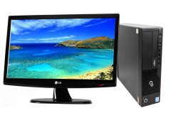 Комплект ПК: Fujitsu Esprimo E700 E85+ SFF / Intel Core i3-2120 (2 (4) ядра по 3.3 GHz) / 8 GB DDR3 / 120 GB SSD / Intel HD Graphics 2000 / DVD-ROM + Монитор LG Flatron W1943C-PF / 19" (1366x768) TN / 1x VGA