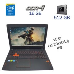 Игровой ноутбук Asus ROG GL502VM / 15.6" (1920х1080) IPS / Intel Core i7-6700HQ (4 (8) ядра по 2.6 - 3.5 GHz) / 16 GB DDR4 / 512 GB SSD / nVidia GeForce GTX 1060, 6 GB GDDR5, 192-bit / WebCam / NO ODD