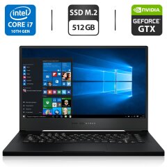 Игровой ноутбук Asus Rog Zephyrus M15 GU502L / 15.6" (1920x1080) IPS / Intel Core i7-10750H (6 (12) ядер по 2.6 - 5.0 GHz) / 16 GB DDR4 / 512 GB SSD M.2 / nVidia GeForce GTX 1660 Ti, 6 GB GDDR6, 192-bit / HDMI