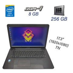Игровой ноутбук Asus X756U / 17.3" (1920х1080) TN / Intel Core i5-6200U (2 (4) ядра по 2.3 - 2.8 GHz) / 8 GB DDR4 / 256 GB SSD / nVidia GeForce GTX 950M, 2 GB GDDR5, 128-bit / WebCam / DVD-ROM