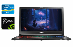 Игровой ноутбук Б-класс MSI GS63VR 6RF / 15.6" (1920x1080) IPS / Intel Core i7-6700HQ (4 (8) ядра по 2.6 - 3.5 GHz) / 16 GB DDR4 / 128 GB SSD + 1000 GB HDD / nVidia GeForce GTX 1060, 6 GB GDDR5, 192-bit / WebCam / HDMI