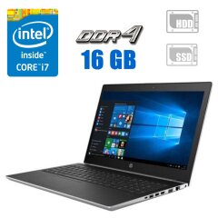 Игровой ноутбук HP ProBook 450 G5 / 15.6" (1366x768) TN / Intel Core i7-8550U (4 (8) ядра по 1.8 - 4.0 GHz) / 16 GB DDR4 / 128 GB SSD M.2 + 500 GB HDD / nVidia GeForce 930MX, 2 GB DDR3, 64-bit / WebCam