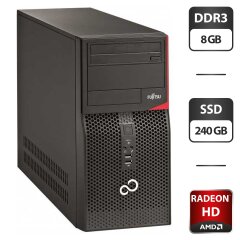 Игровой ПК Б-класс Fujitsu Esprimo P420 E85 Tower / Intel Core i5-4430 (4 ядра по 3.0 - 3.2 GHz) / 8 GB DDR3 / 240 GB SSD / AMD Radeon HD 5570, 1 GB GDDR3, 128-bit / DVD-ROM