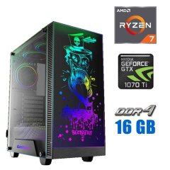 Игровой ПК Tower NEW / AMD Ryzen 7 1800X (8 (16) ядер по 3.6 - 4.0 GHz) / 16 GB DDR4 NEW / 512 GB SSD NEW / nVidia GeForce GTX 1070 Ti, 8 GB GDDR5, 256-bit / 600W NEW