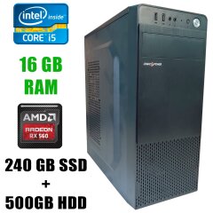 Ігровий ПК Logic Power LP2008 / Intel&reg; Core&trade; i5-3470 (4 ядра по 3.20 - 3.60GHz) / 16GB DDR3 / 240GB SSD+500GB HDD / Radeon RX560 4GB GDDR5 128 bit