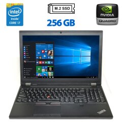 Мобільна робоча станція Lenovo ThinkPad P51 / 15.6" (1920x1080) IPS / Intel Core i7-7820HQ (4 (8) ядра по 2.9 - 3.9 GHz) / 16 GB DDR4 / 256 GB SSD M.2 / nVidia Quadro M1200, 4 GB GDDR5, 128-bit / WebCam / HDMI