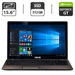 Ноутбук Б-клас Asus K53S / 15.6" (1366x768) TN / Intel Core i7-2630QM (4 (8) ядра по 2.0 - 2.9 GHz) / 12 GB DDR3 / 512 GB SSD / nVidia GeForce GT 540M, 2 GB GDDR3, 64-bit / WebCam / VGA