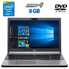 Ноутбук Б-класс Fujitsu Lifebook E756 / 15.6" (1920x1080) TN / Intel Core i7-6600U (2 (4) ядра по 2.6 - 3.4 GHz) / 8 GB DDR4 / 240 GB SSD / Intel HD Graphics 520 / Два АКБ