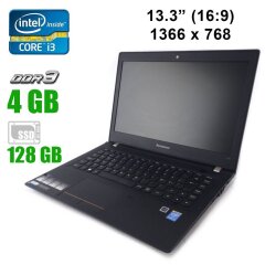 Ноутбук Lenovo ThinkPad E31-70 / 13.3" (1366x768) TN / Intel Core i3-4030U (2 (4) ядра по 1.9 GHz) / 4 GB DDR3  / 128 GB SSD / WebCam
