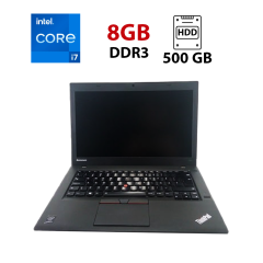 Ноутбук Lenovo Thinkpad T450 / 14'' (1600x900) TN / Intel Core i7-5600U (2 (4) ядра по 2.6 - 3.2 GHz) / 8 GB DDR3 / 500 GB HDD / Intel HD Graphics 5500 / WebCam