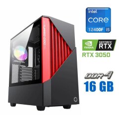 Новий ігровий ПК Tower / Intel Core i5-12400F (6 (12) ядра по 2.5 - 4.4 GHz) / 16 GB DDR4 / 512 GB SSD / nVidia GeForce RTX 3050, 8 GB GDDR6, 128-bit / 700W