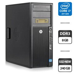 Рабочая станция HP Z210 Workstation Tower / Intel Core i7-2600 (4 (8) ядра по 3.4 - 3.8 GHz) / 8 GB DDR3 / 240 GB SSD NEW / nVidia Quadro FX 580, 512 MB GDDR3, 128-bit / DVD-ROM
