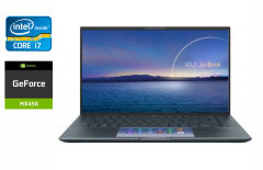 Ультрабук Asus ZenBook 14 UX435E / 14" (1920x1080) IPS / Intel Core i7-1165G7 (4 (8) ядра по 2.8 - 4.7 GHz) / 16 GB DDR4 / 512 GB SSD / nVidia GeForce MX450, 2 GB GDDR6, 64-bit  / WebCam / Windows 11 Pro