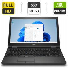 Мобильная рабочая станция Dell Precision 3520 / 15.6" (1920x1080) IPS / Intel Core i7-7820HQ (4 (8) ядра по 2.9 - 3.9 GHz) / 16 GB DDR4 / 500 GB SSD / nVidia Quadro M620, 2 GB GDDR5, 128-bit / WebCam / HDMI / АКБ NEW