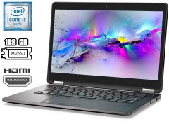 Ультрабук Dell Latitude E7470 / 14" (1366x768) TN / Intel Core i5-6300U (2 (4) ядра по 2.4 - 3.0 GHz) / 8 GB DDR4 / 128 GB SSD M.2 / Intel HD Graphics 520 / WebCam / USB 3.0 / HDMI / miniDP / Windows 10 лицензия