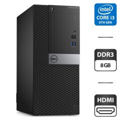 Компьютер Dell OptiPlex 3040 Tower / Intel Core i3-6100 (2 (4) ядра по 3.7 GHz) / 8 GB DDR3 / 500 GB HDD / Intel HD Graphics 530 / HDMI / Windows 11 Pro