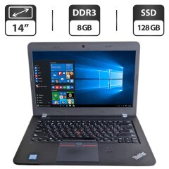 Ноутбук Б-класс Lenovo ThinkPad E460 / 14" (1366x768) TN / Intel Core i5-6200U (2 (4) ядра по 2.3 - 2.8 GHz) / 8 GB DDR3 / 128 GB SSD / Intel HD Graphics 520 / WebCam
