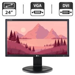 Монитор LG E2422PY-BN / 24" (1920x1080) TN / USB, VGA, DVI, DisplayPort / VESA 100x100 + Кабели (VGA, DVI, DisplayPort на выбор) и питания в комплекте