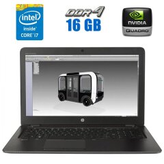 Мобильная рабочая станция HP Zbook 15 G4 / 15.6" (1920x1080) IPS / Intel Core i7-7700HQ (4 (8) ядра по 2.8 - 3.8 GHz) / 16 GB DDR4 / 240 GB SSD / nVidia Quadro M2200, 4 GB GDDR5, 128-bit / WebCam / HDMI