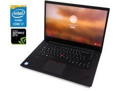 Игровой ультрабук Б-класс Lenovo ThinkPad X1 Extreme Gen2 / 15.6" (1920x1080) IPS / Intel Core i7-8850H (6 (12) ядер по 2.6 - 4.3 GHz) / 16 GB DDR4 / 512 GB SSD / nVidia GeForce GTX 1050 Ti Max-Q, 4 GB GDDR5, 128-bit / WebCam