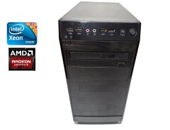 ПК Huanan Tower / Intel Xeon E5-2620 (6 (12) ядер по 2.0 - 2.5 GHz) / 24 GB DDR3 / 120 GB SSD NEW + 1000 GB HDD / AMD Radeon HD 6570, 2 GB GDDR5, 128-bit / DVD-RW / 460W