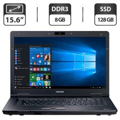 Ноутбук Б-класс Toshiba Tecra A11 / 15.6" (1366x768) TN / Intel Core i5-560M (2 (4) ядра по 2.66 - 3.2 GHz) / 8 GB DDR3 / 128 GB SSD / Intel HD Graphics / WebCam / Без АКБ