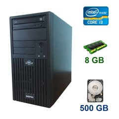 Chieftec G4 Tower / Intel Core i3-4130 (2 (4) ядра по 3.4 GHz) / 8 GB DDR3 / 500 GB HDD / 350W / DVD-ROM