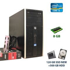 HP Compaq dc8300 Elite Tower / Intel Core i5-3470 (4 ядра по 3.2 - 3.6 GHz) / 8 GB DDR3 / 120 GB SSD NEW+500 GB HDD / AMD Radeon RX 550, 2 GB GDDR5, 128-bit