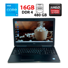 Игровой ноутбук Б-класс Dell Precision 7510 / 15.6" (1920x1080) TN / Intel Core i5-6300HQ (4 ядра по 2.3 - 3.2 GHz) / 16 GB DDR4 / 480 GB SSD / AMD Radeon R9 M375X, 2 GB GDDR5, 128-bit / WebCam