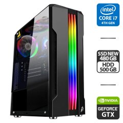 Игровой ПК 1stPlayer R3-A Tower NEW / Intel Core i7-3770 (4 (8) ядра по 3.4 - 3.9 GHz) / 16 GB DDR3 / 480 GB SSD NEW + 500 GB HDD / nVidia GeForce GTX 960, 4 GB GDDR5, 128-bit / 580W + Мышка и кабели подключения