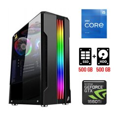 Игровой ПК Tower / Intel Core i5-11400F (6 (12) ядер по 2.6 - 4.4 GHz) / 16 GB DDR4 / 500 GB SSD + 500 GB HDD / nVidia GeForce GTX 1660 Ti, 6 GB GDDR6, 192-bit