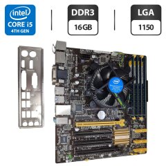 Комплект: материнская плата Asus Q87M-E / Intel Core i5-4570 (4 ядра по 3.2 - 3.6 GHz) / 16 GB DDR3 / Intel HD Graphics 4600 / Socket LGA1150 / Кулер BOX
