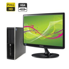 Комплект ПК: HP Compaq Pro 6300 SFF / Intel Core i3-2100 (2 (4) ядра по 3.1 GHz) / 4 GB DDR3 / 500 GB HDD / Intel HD Graphics 2000 + Монитор Samsung S22A100N / 21.5" (1920x1080) TN / VGA + Мышка и клавиатура + Комплект кабелей 