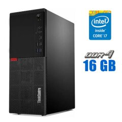 Комп'ютер Lenovo ThinkCentre M720t Tower / Intel Core i7-8700 (6 (12) ядер по 3.2 - 4.6 GHz) / 16 GB DDR4 / 256 GB SSD / Intel UHD Graphics 630