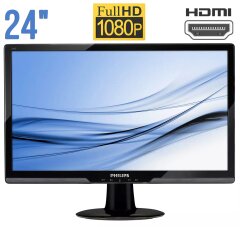 Монитор Б-класс Philips E-line 244E2 / 24" (1920x1080) TN / DVI, VGA, HDMI, Audio / VESA 100x100