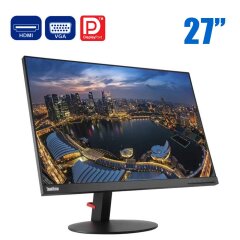 Монитор Lenovo ThinkVision T27i-10 / 27" (1920x1080) IPS / DisplayPort, HDMI, VGA, USB 3.0 / VESA 100x100 