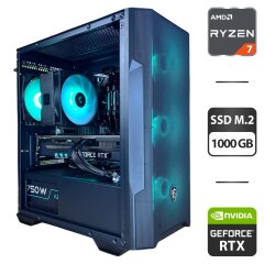 Збірка під замовлення: комп'ютер MSI MAG Forge M100R Black Tower / AMD Ryzen 7 5700X (8 (16) ядер по 3.4 - 4.6 GHz) / 32 GB DDR4 / 1000 GB SSD M.2 / nVidia GeForce RTX 3080, 10 GB GDDR6X, 320-bit / 750W
