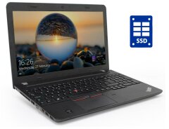 Ноутбук Б-клас Lenovo ThinkPad E550 / 15.6" (1366x768) TN / Intel Core i3-4005U (2 (4) ядра по 1.7 GHz) / 8 GB DDR3 / 500 GB HDD / Intel HD Graphics 4400 / WebCam / Win 10 Pro