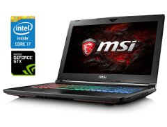 Игровой ноутбук MSI GT62VR 7RE Dominator Pro / 15.6" (1920x1080) IPS / Intel Core i7-7700HQ (4 (8) ядра по 2.8 - 3.8 GHz) / 16 GB DDR4 / 256 GB SSD M.2 + 1000 GB HDD / nVidia GeForce GTX 1070, 8 GB GDDR5, 256-bit / WebCam
