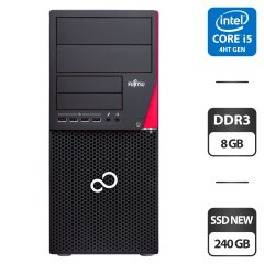 Компьютер Fujitsu Esprimo P720 E90 Tower / Intel Core i5-4590 (4 ядра по 3.3 - 3.7 GHz) / 8 GB DDR3 / 240 GB SSD NEW / Intel HD Graphics 4600 / DisplayPort