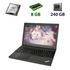 Ноутбук Lenovo ThinkPad T540p Black / 15.6" (1920x1080) TN / Intel Core i7-4600M (2 (4) ядра по 2.9 - 3.6 GHz) / 8 GB DDR3 / 240 GB SSD / nVidia GeForce GT 730M, 1 GB DDR3, 64-bit / DVD-ROM / Fingerprint 