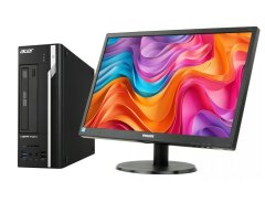 Комплект ПК Б-класс: Acer Veriton X2632G SFF / Intel Core i3-4150 (2 (4) ядра по 3.5 GHz) / 8 GB DDR3 / 320 GB HDD / Intel HD Graphics 4400 / DVD-RW + Монитор Philips 223V5L / 22" (1920x1080) TN / 1x VGA / VESA 100x100