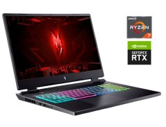 Игровой ноутбук Acer Nitro 17 AN17-41 / 17.3" (2560x1440) IPS / AMD Ryzen 7 7840HS (8 (16) ядер по 3.8 - 5.1 GHz) / 16 GB DDR5 / 1000 GB SSD / nVidia GeForce RTX 4060, 8 GB GDDR6, 128-bit / WebCam