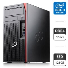 Компьютер Fujitsu Esprimo P757 E90 Tower / Intel Core i3-6100 (2 (4) ядра по 3.7 GHz) / 16 GB DDR4 / 128 GB SSD / Intel HD Graphics 530 / DisplayPort