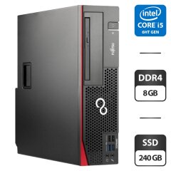 Компьютер Fujitsu Esprimo D556 E90 SFF / Intel Core i5-6500 (4 ядра по 3.2 - 3.6 GHz) / 8 GB DDR4 / 240 GB SSD / Intel HD Graphics 530 / DVD-ROM